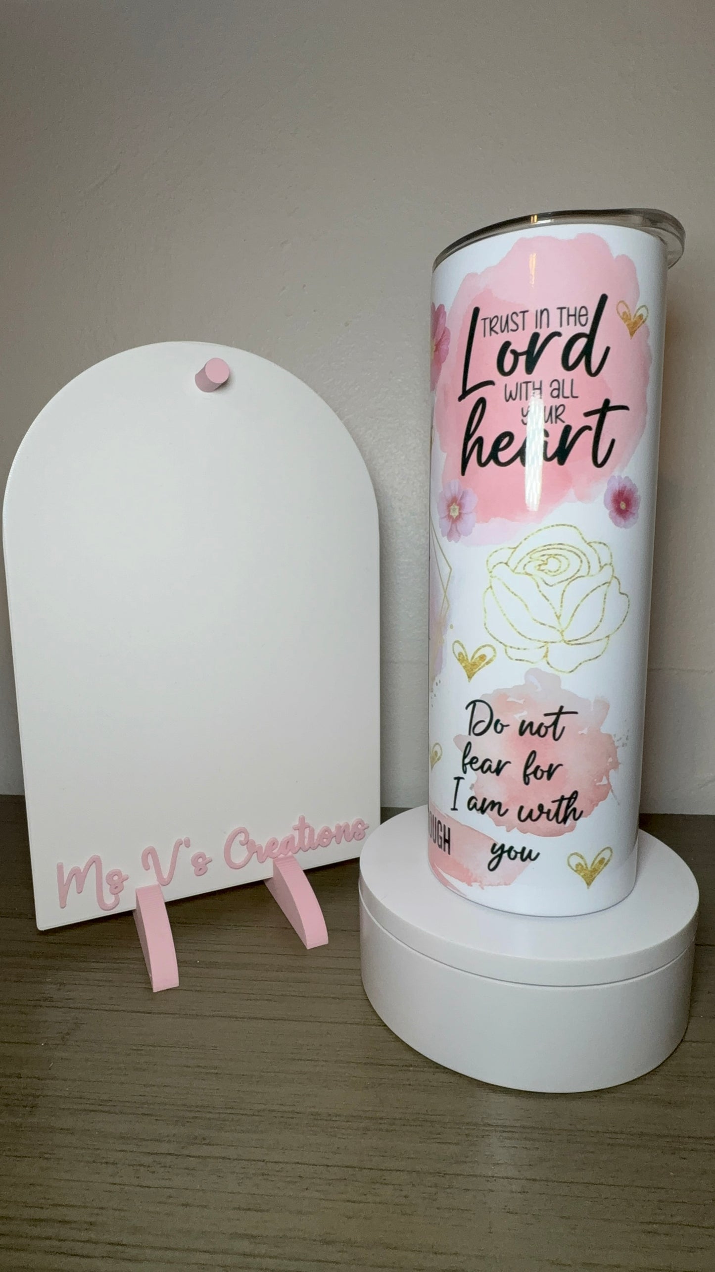 Pink Scripture Tumbler