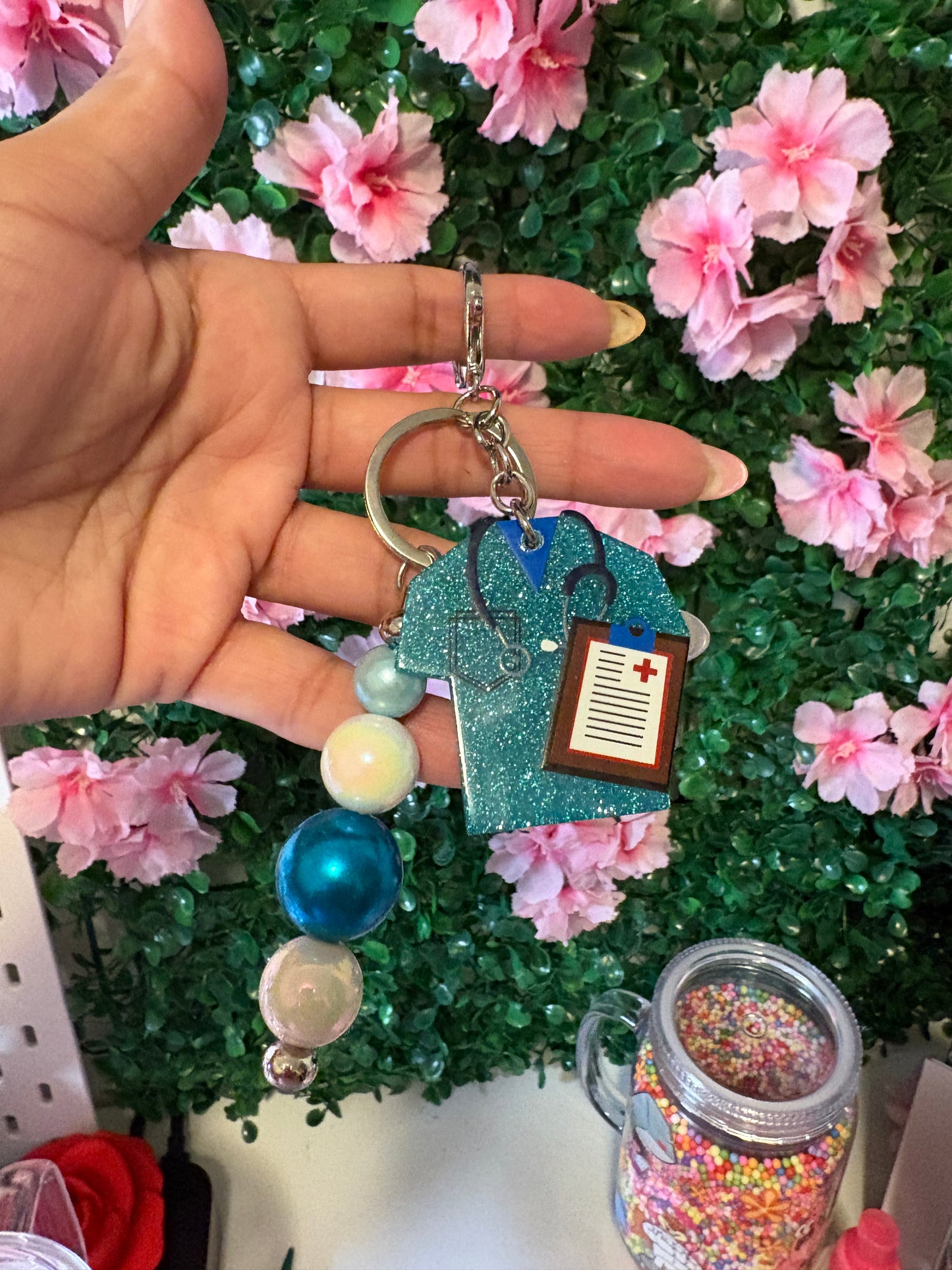 Blue Scrub Keychain