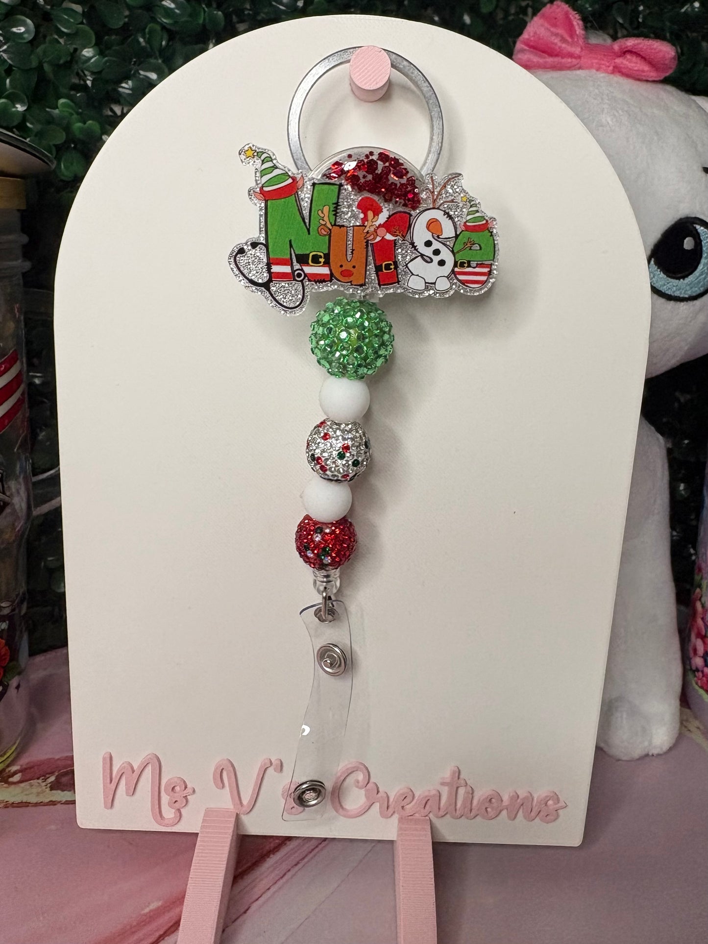 Christmas Nurse Badge reel