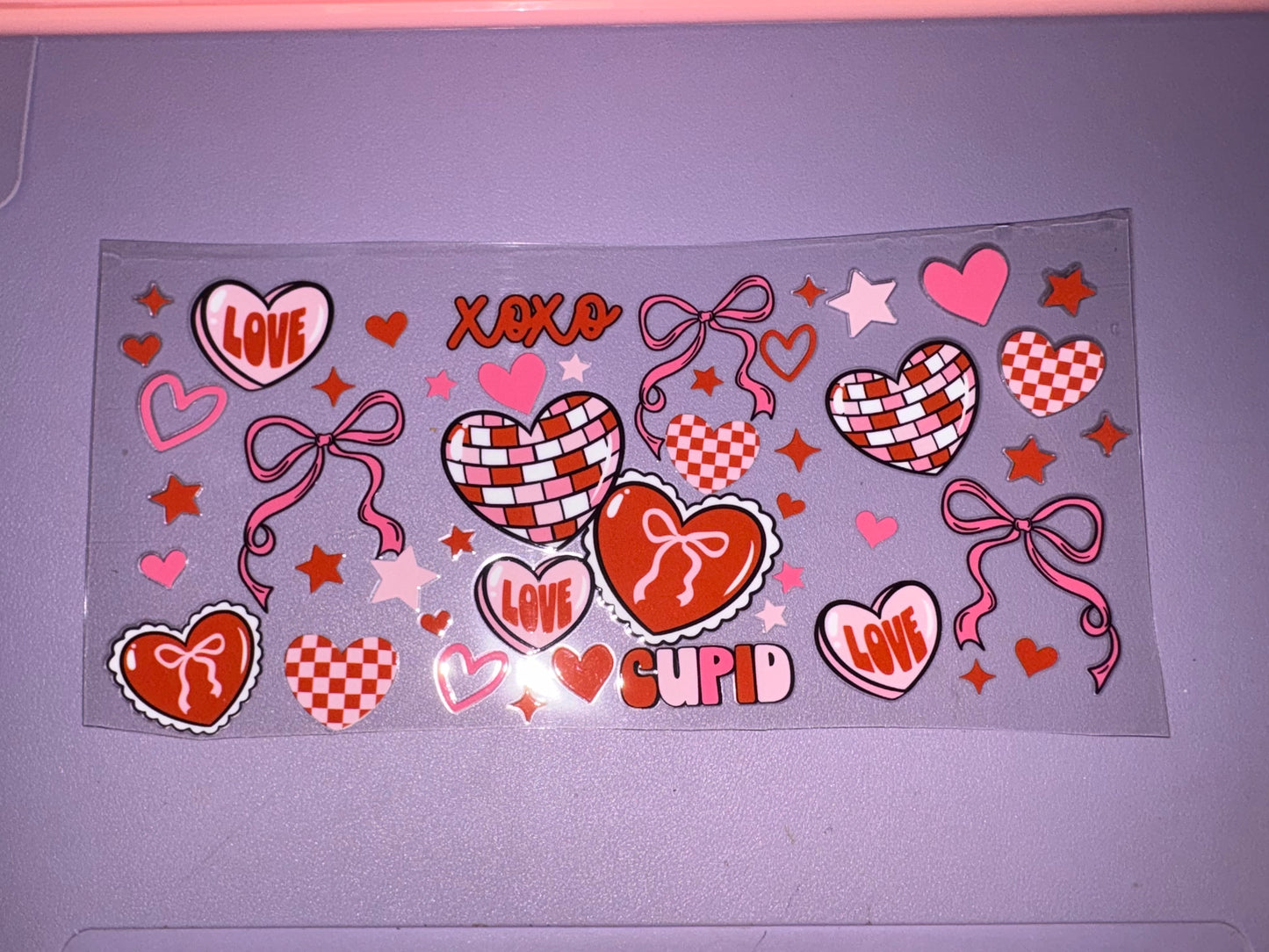 Disco hearts and Bows UVDTF wraps