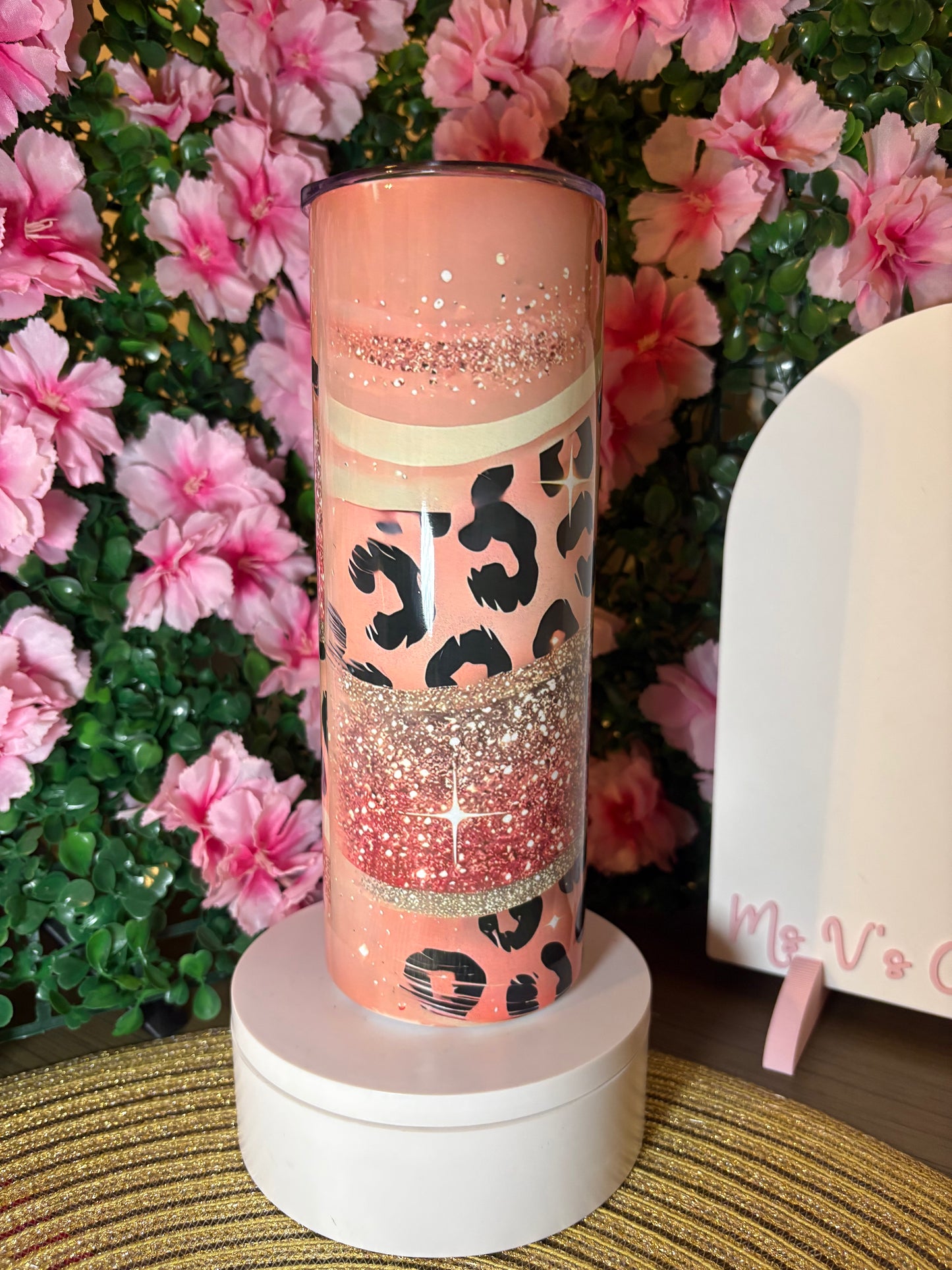 Pink Leopard Personalized 20oz Tumbler