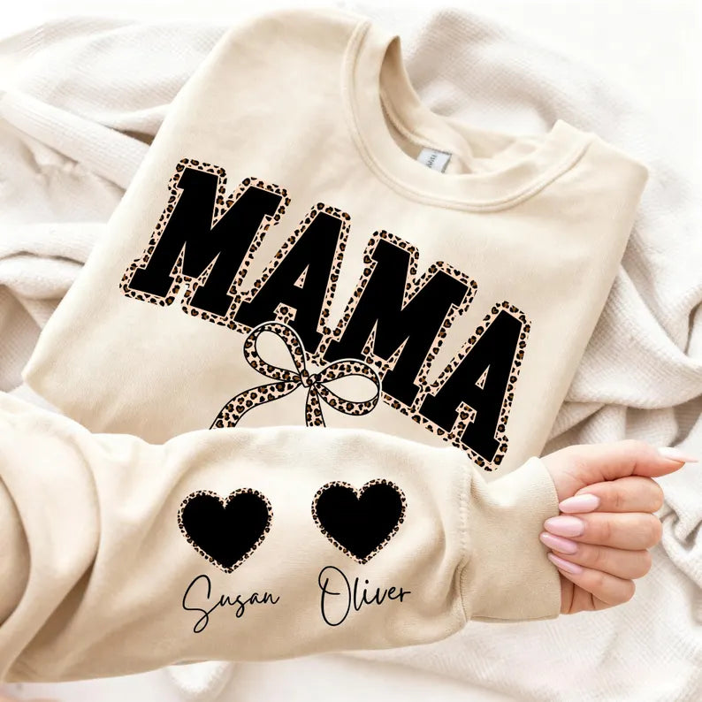 MAMA Leopard with Hearts and Name
