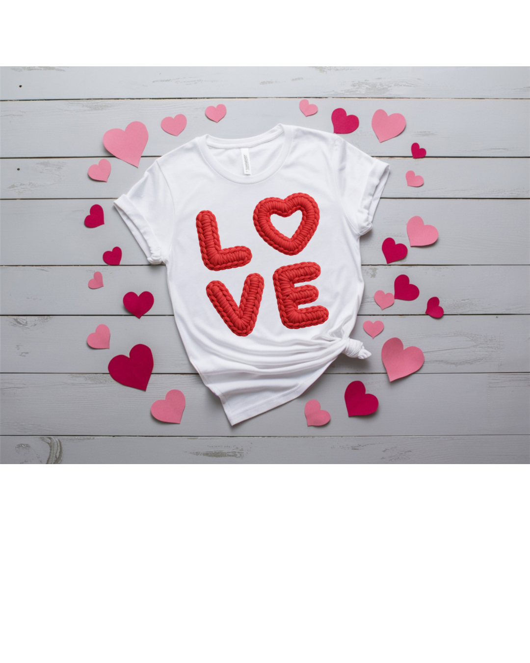 All Red LOVE crochet Valentine Tshirt