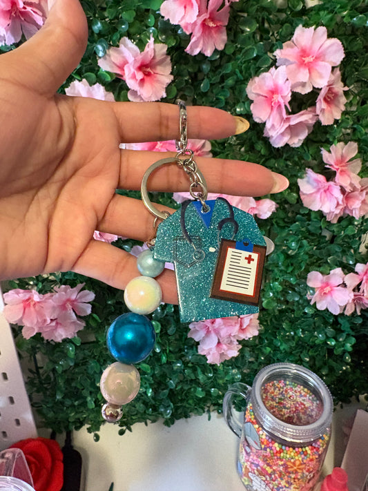 Blue Scrub Keychain