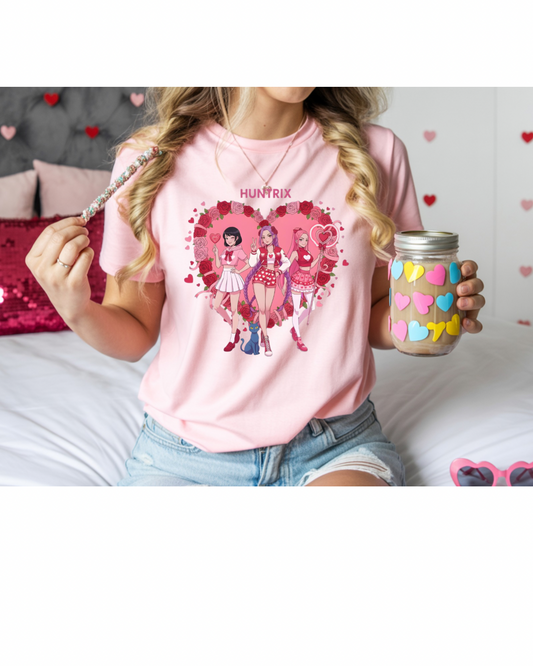 Pink heart Huntrix Tshirt