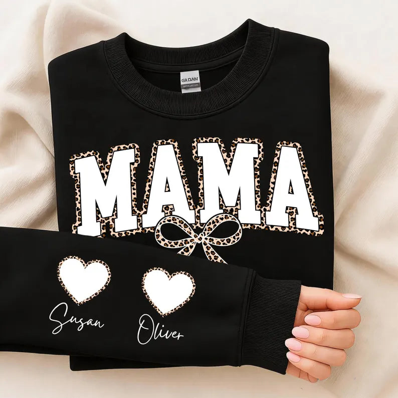MAMA Leopard with Hearts and Name