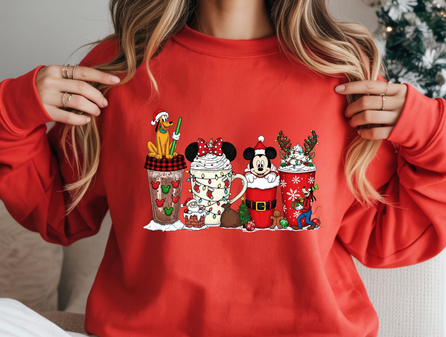 Mickey Pluto and Goofy Coffee Sweater