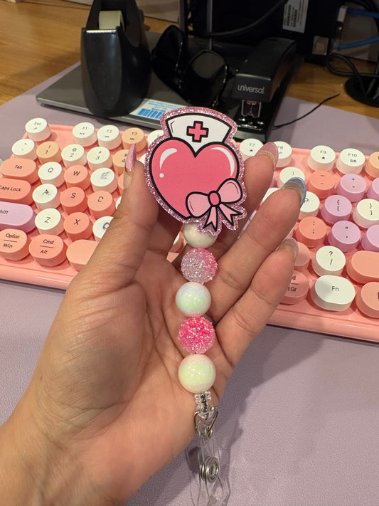 Pink Heart Nurse hat
