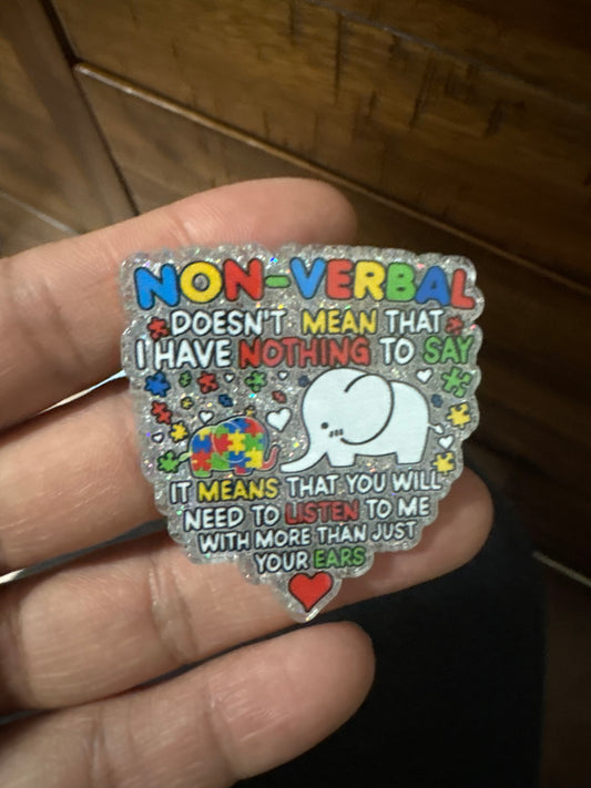 NON-Verbal Autism Badge Reel