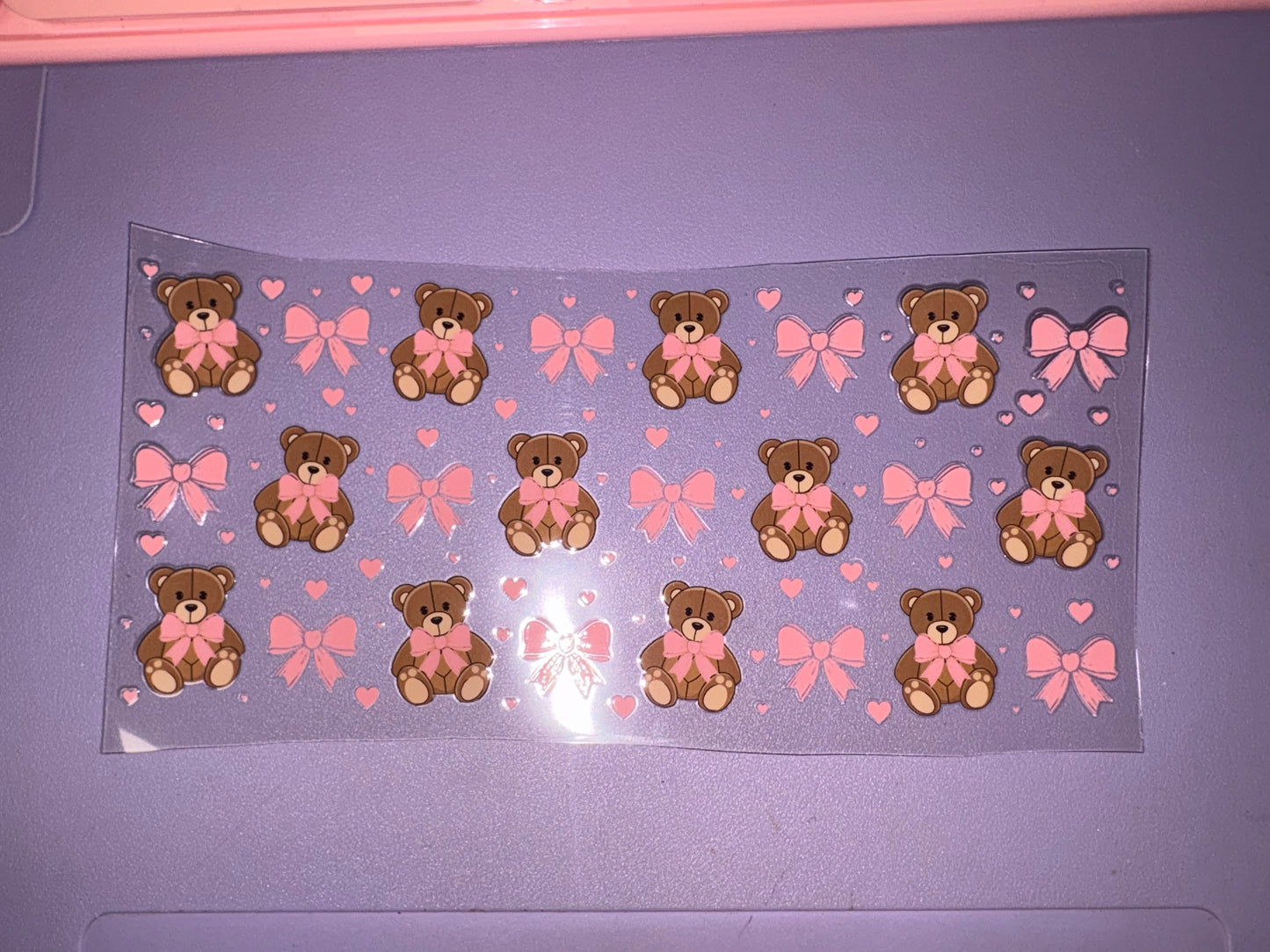 Teddy bear and Bows UVDTF wraps