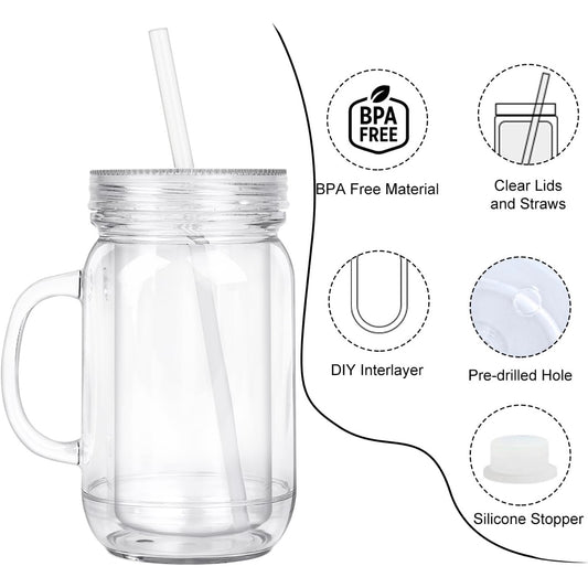 24oz Mason Jug SnowGlobe
