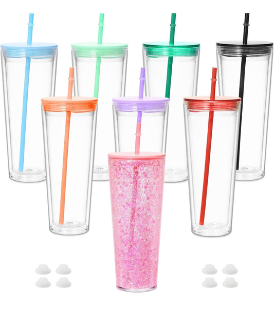 24oz Tapered snowglobe Cup (Lava) color lids