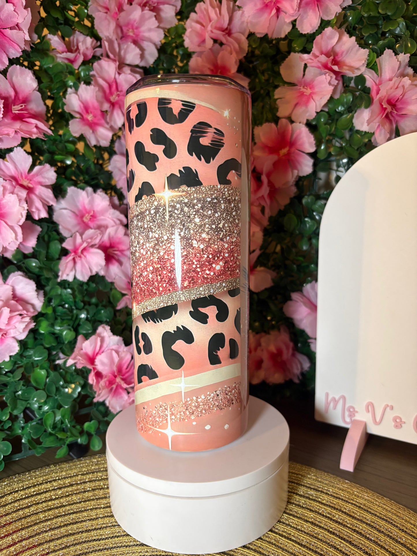 Pink Leopard Personalized 20oz Tumbler